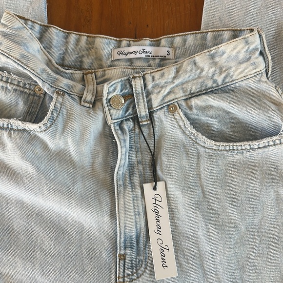 Highway Jeans Factory Distressed Ripped Light Blue Wide Leg Denim Size 3 NWT - Picture 16 of 16